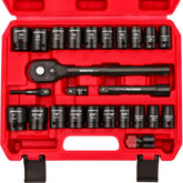 SEDY half-inch drive socket set with case for organized garage tasks