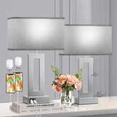 Seealle bedroom lamps gold rod detail enhances modern décor and warm ambience.