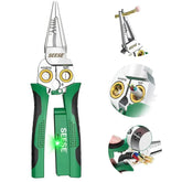 SEESE 8-in-1 wire stripper close-up demonstrates precise stripping for clean connections.