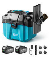 Seesii cordless shop vac 2.6-gallon unit for portable wet and dry cleaning