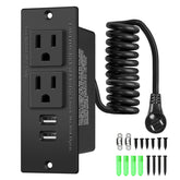 Sekelo Drawer Outlet Kit with two AC outlets and USB ports keeps bathroom vanity organized and charging devices.
