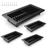 Sel Natural 4x8 floor register vent in black with quick assembly for easy replacement