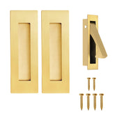 SenHarvest pocket door handle in brushed brass 6inch for smooth closet access