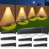 SenLuKit solar fence lights with 3-LED lens for bright yard illumination