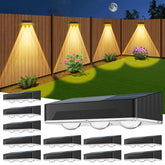 SenLuKit solar fence lights with 3 LED spot lens deliver bright, focused yard illumination.