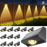 SenLuKit solar fence lights with bright beam illuminate the yard at night.