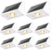 SenLuKit solar fence lights with spot-lens beam illuminate walkways at night.