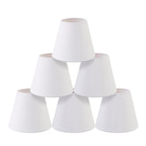 Senmao Home Decor clip-on chandelier shade in white linen for soft diffuse lighting.