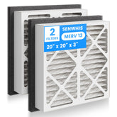 SENWHIS 20x20x3 MERV-13 filter pack front view for clean air
