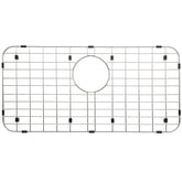 Serene Valley sink-grid bottom view shows fit for 25-1/8 by 12-1/2 inch sinks and surface protection.
