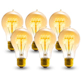 Sevici A19 Edison bulb with amber glass creates cozy vintage ambience.