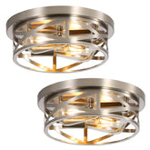 Sewterolyn brushed-nickel flush-mount 2-light kitchen fixture brightens counters and work zones
