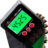 S&F Stead & Fast digital angle finder with backlight for precise woodworking readings.