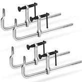SHALL 4-pack 12-inch bar clamps set securing multiple pieces during assembly.