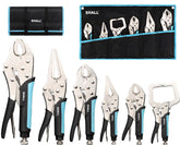SHALL 5-inch curved jaw locking pliers provide a secure grip for small fasteners.