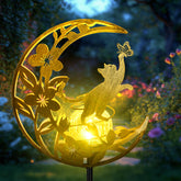 ShangTianFeng cat lights moon silhouette for magical garden ambiance.