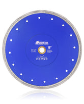 SHDIATOOL 10-inch diamond blade cutting porcelain tiles with chip-free results