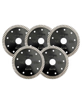 SHDIATOOL porcelain cutting with 115mm diamond turbo blade for clean, precise results.