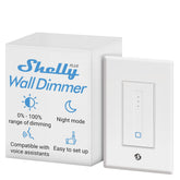 Shelly Plus Wall Dimmer front view with sleek, compact design for discreet installation