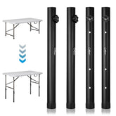 SHENLIU table leg extenders show four-height options for ergonomic setup