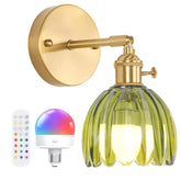 Shenmoyl vintage wall sconce with green tulip shade for cozy vintage ambiance.