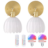 Shenmoyl vintage wall sconce with tulip shade front view emits warm ambience