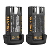 Shentec 8V 1500mAh battery front view showing compact design for Dewalt tools