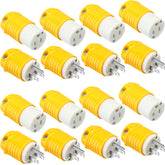 Sherr extension ends 15A 125V male plug for quick replacements.