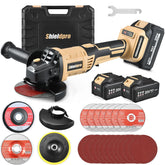 ShieldPro cordless angle grinder with battery enables portable metal cutting and grinding.