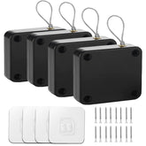 SHIMIDO Upgraded Door Closer 4-pack in black, unboxing view shows ready-to-install hardware.