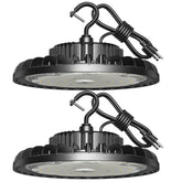 SHINEWOO LED high bay light 150W pack shot shows bright efficiency for garages