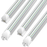 ShopLED 8ft T8 V-shape front view delivers bright, even garage lighting.