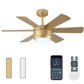 Showdi 42-inch ceiling fan with lights and remote, six blades for powerful airflow.