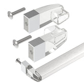 Shuisen clear acrylic bracket front view shows sleek, durable fit for framed doors.