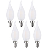 SHUWDKAR frost led candelabra bulb 3000K provides warm, even light for living spaces.