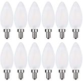 SHUWDKAR frost LED candelabra E12 2700K highlights vintage glow with energy efficiency.