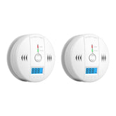 SHYEEH carbon monoxide detector front view with LCD displaying real-time readings