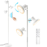 Sibrille three-light tree floor lamp design illuminates living spaces with flexible lighting.