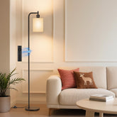 SIBRILLE floor lamp with linen shade offers stable, stylish lighting for any room