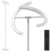 SIBRILLE white floor lamp base under sofa for space-saving lighting
