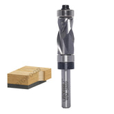 SICWOOD compression flush trim bit top bearing in angled view for precise edge trimming