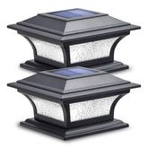 SIEDiNLAR solar post light with warm white glass frame creates inviting dusk ambiance on fences.