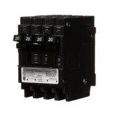 Siemens Q22020CT2 two-20A double-pole breaker in a panel, reliable branch protection.