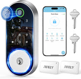 Sifely Bluetooth fingerprint deadbolt front view with keypad for keyless entry