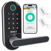 Sifely built-in WiFi door lock with handle enables remote access and real-time status updates.