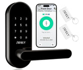 Sifely keypad lock on a front door enables convenient code entry.