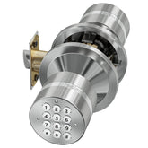 Signstek keyless entry lock front view in satin nickel for secure entry