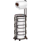 Simple Houseware bronze toilet paper holder assembly view for quick, tool-free setup