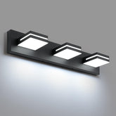 SineRise vanity light frame close-up shows matte black finish with durable construction for a contemporary bath.
