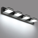 SineRise LED vanity light with four lamps spanning 30 inches delivers even, shadow-free bathroom brightness.